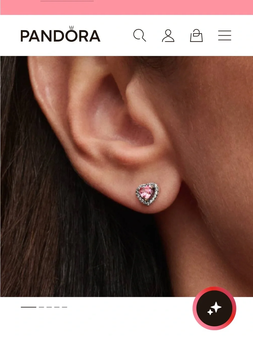 Pandora Pink Heart Stud Earrings 💕